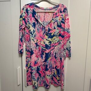 Lilly Pulitzer Pink and Blue Long Sleeve Dress